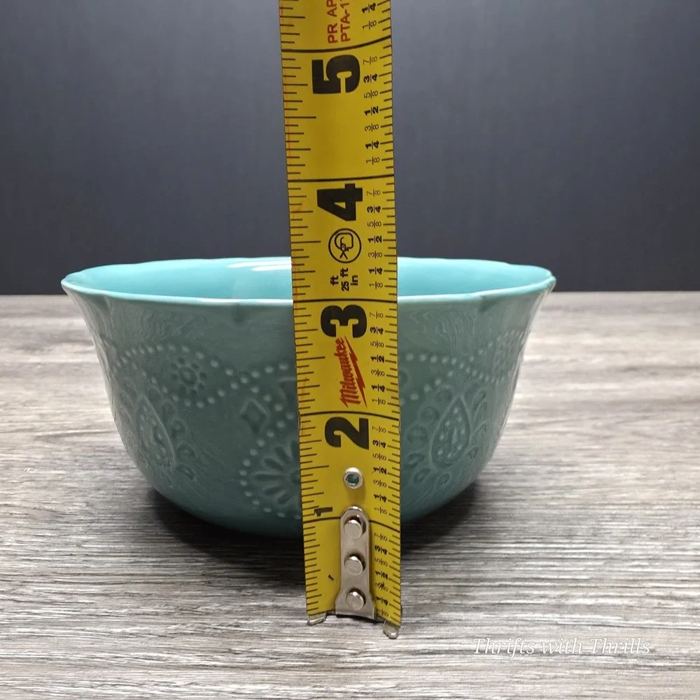 Pioneer Woman Lace Cowgirl Stoneware - Teal -‎ Replacement Bowl
